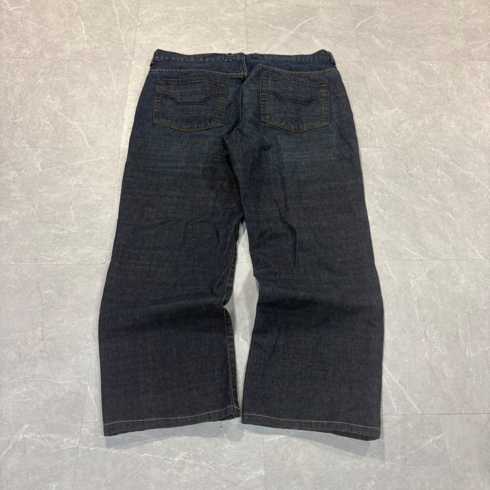 Chaps Mens Straight Fit Dark Wash Indigo Denim Jeans 36x30 4740